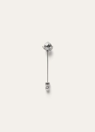 Broche de botão de flor de linho