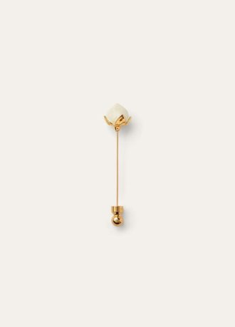 Broche de botão de flor de linho
