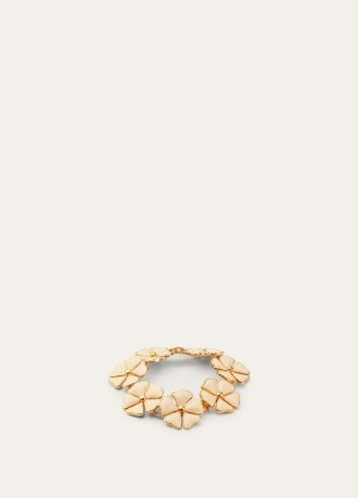 Pulseira de flor de linho florescendo
